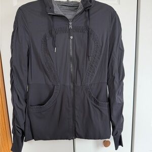 lululemon athletica Women's Black Zip Hoodie jacket reversible size 12